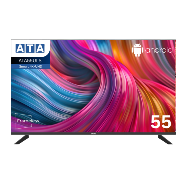 شاشة ايه تي ايه 4K UHD سمارت 55 بوصة بدون فريم – ATA55ULS